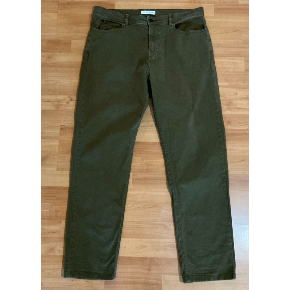 Topo Designs Dirt 5 Pocket Pants Mens 38x32 Olive Green Stretch Organic Cotton